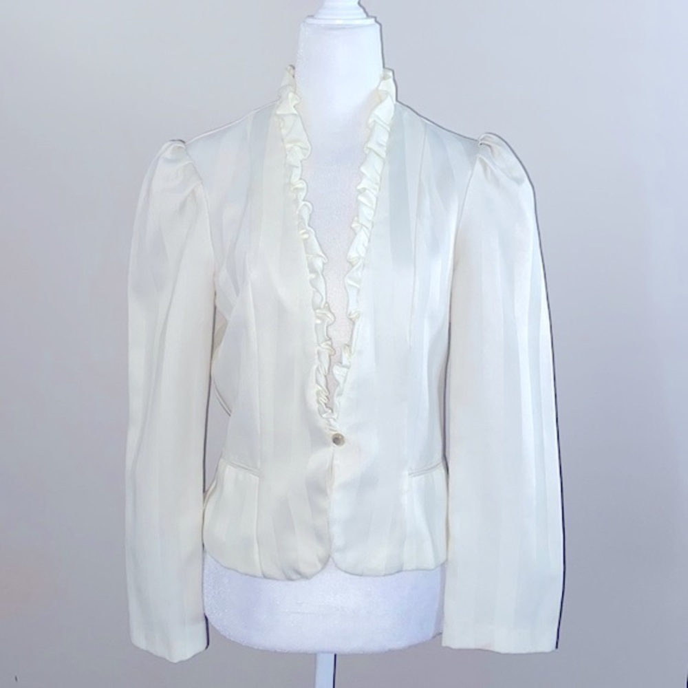 Fredericks of Hollywood vintage ivory striped blazer